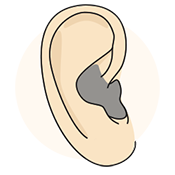 Illustration of In the Ear (ITE) Hearing Aids